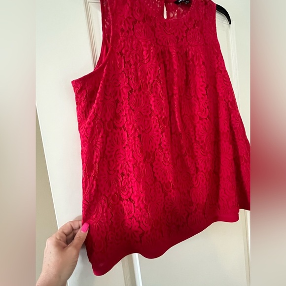 Zac & Rachel Elegant Red Lace Sleeveless Top Women’s size 2X - Picture 7 of 12